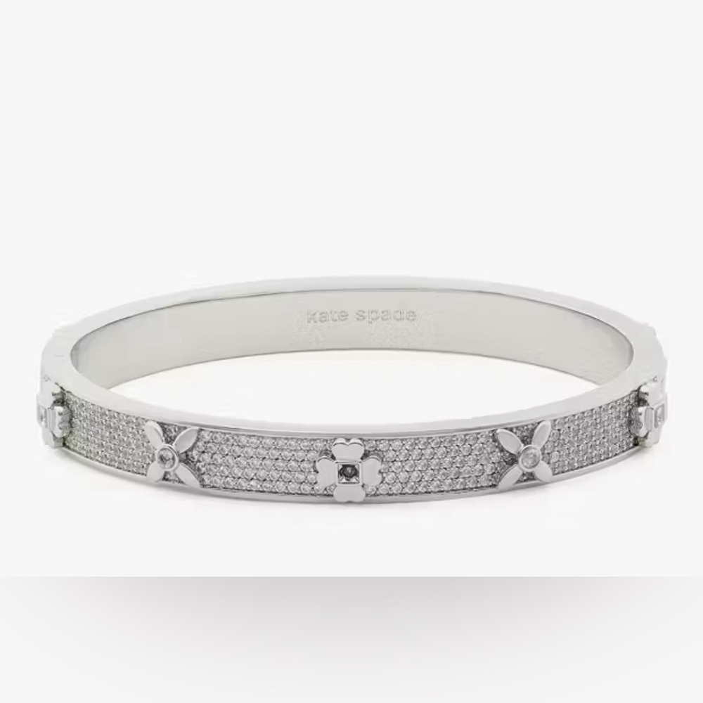 Kate Spade Heritage Bloom Hinged Bangle Silver
